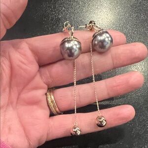 Dior Silver and Gold Sphere Earrings